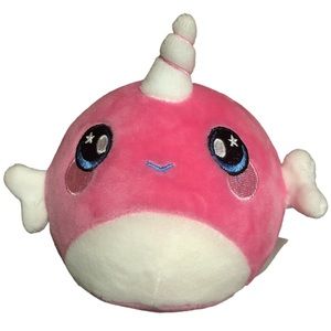 Pink Narwhal Squeezamals Toy